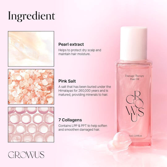 Growus Growus Damage Therapy Λάδι Μαλλιών για Θρέψη 65ml
