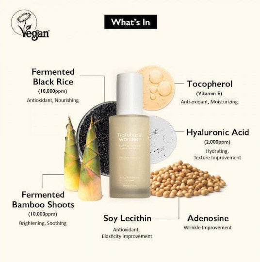 Haruharu Black Rice Αντιγηραντικό Serum Προσώπου με Υαλουρονικό Οξύ 50ml