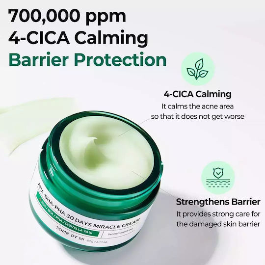 Some By Mi AHA.BHA.PHA 30 Days Miracle Light Ενυδατική & Ρυθμιστική Κρέμα Προσώπου κατά των Ατελειών με Centella Asiatica 60gr