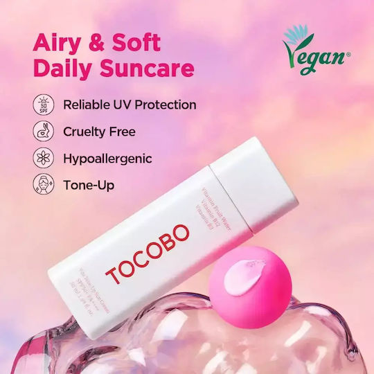 Tocobo Vita Tone Up Ενυδατική Κρέμα Προσώπου Ημέρας με Χρώμα, SPF50, Υαλουρονικό Οξύ & Νιασιναμίδη 50ml