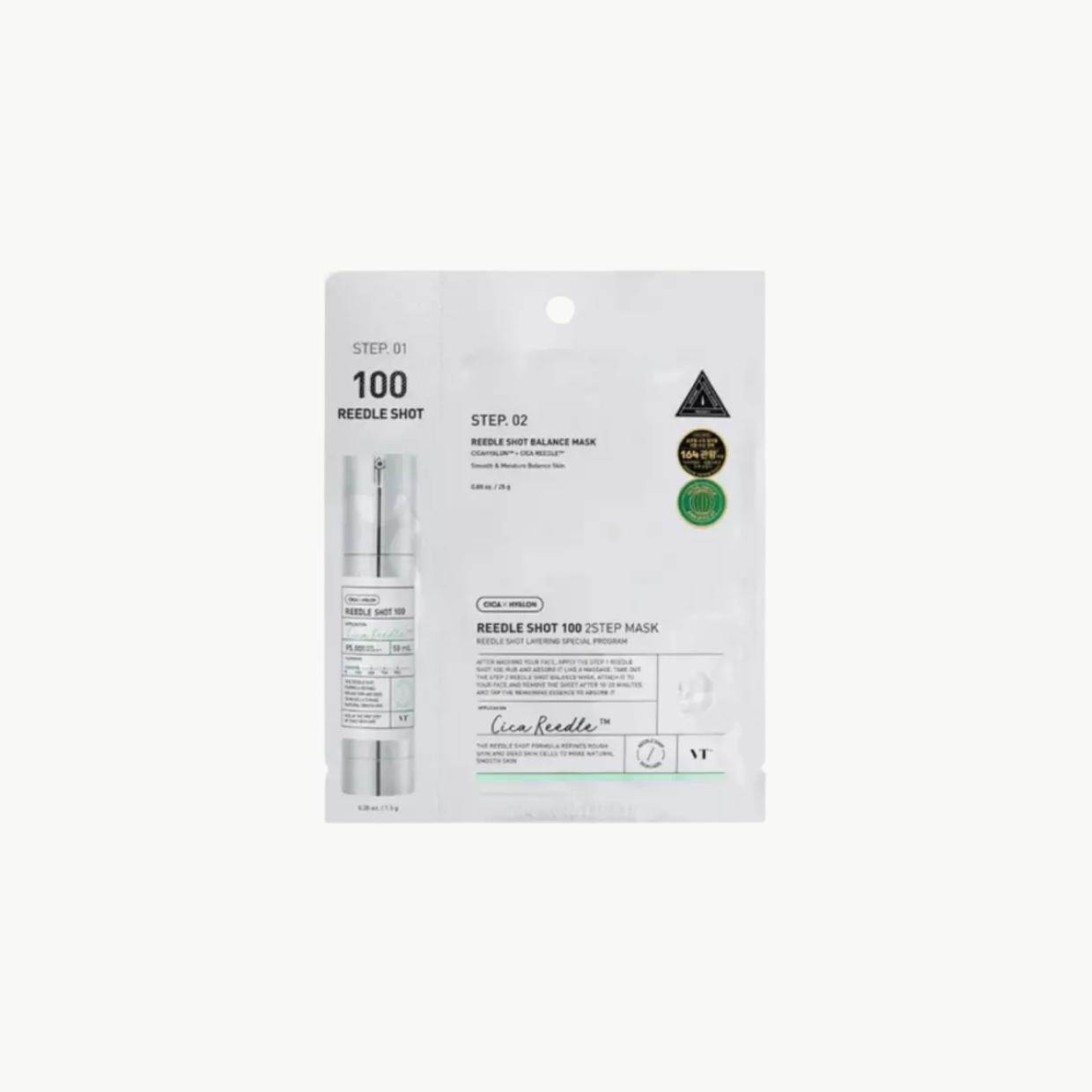 Vt Cosmetics Reedle Shot 100 2step Mask Firming Face Mask In A Sheet 1.5g+25g