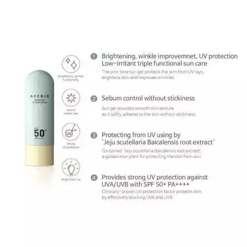 Accoje Mineral Αντηλιακό Gel Προσώπου SPF50 50ml