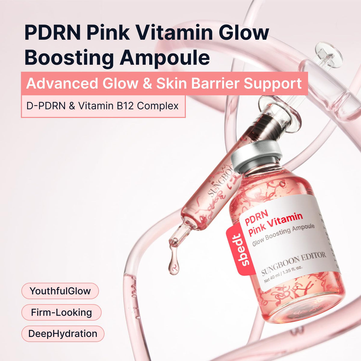 Pink PDRN Glow Boosting Ampoule – Αμπούλα Λάμψης & Ελαστικότητας με PDRN