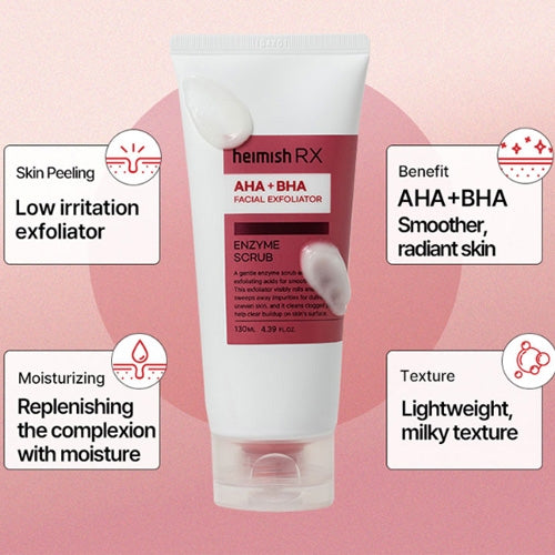 Heimish RX AHA + BHA Facial Exfoliator Enzyme Scrub 130ml
