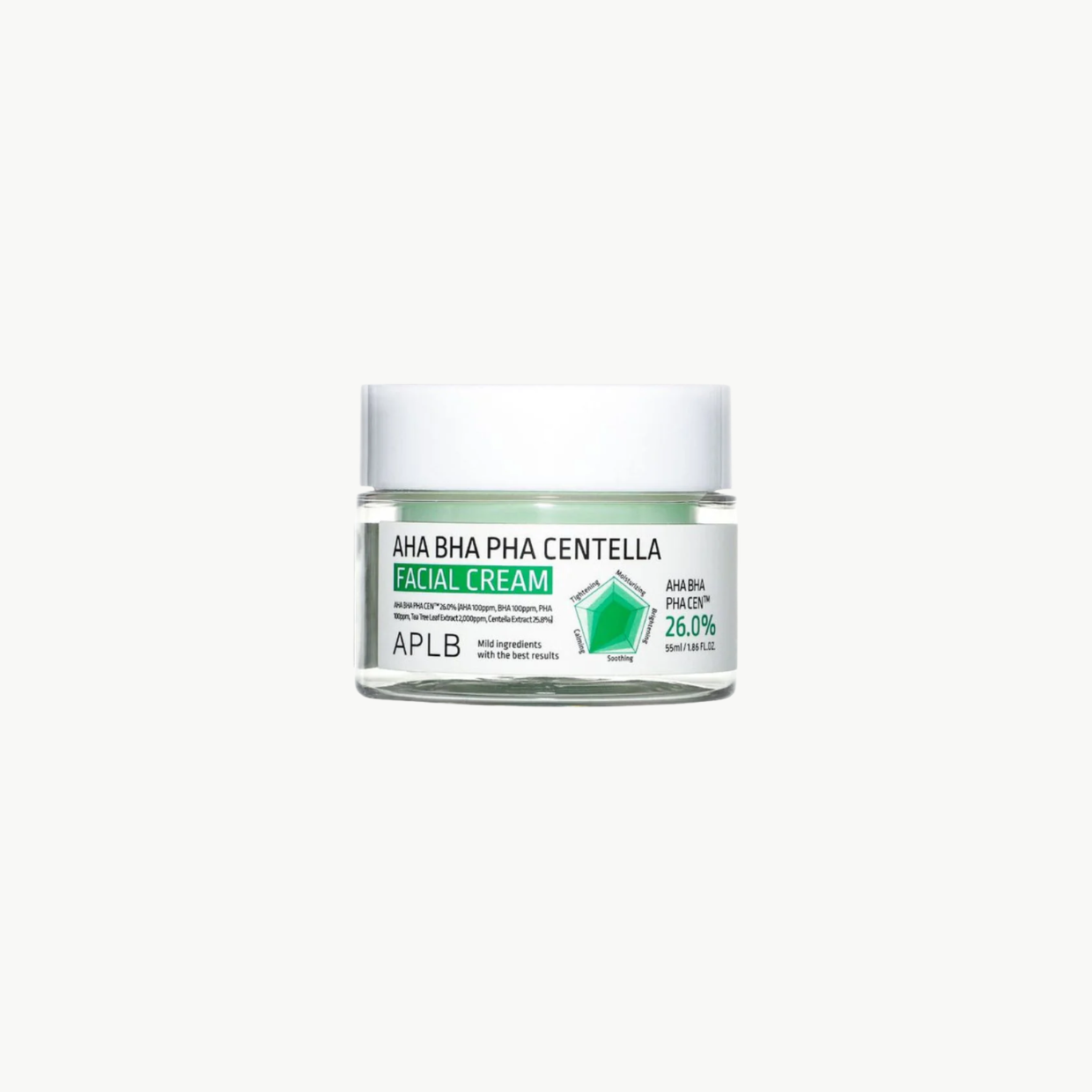 APLB AHA BHA PHA Centella Ενυδατική Κρέμα Προσώπου με AHA & BHA 55ml