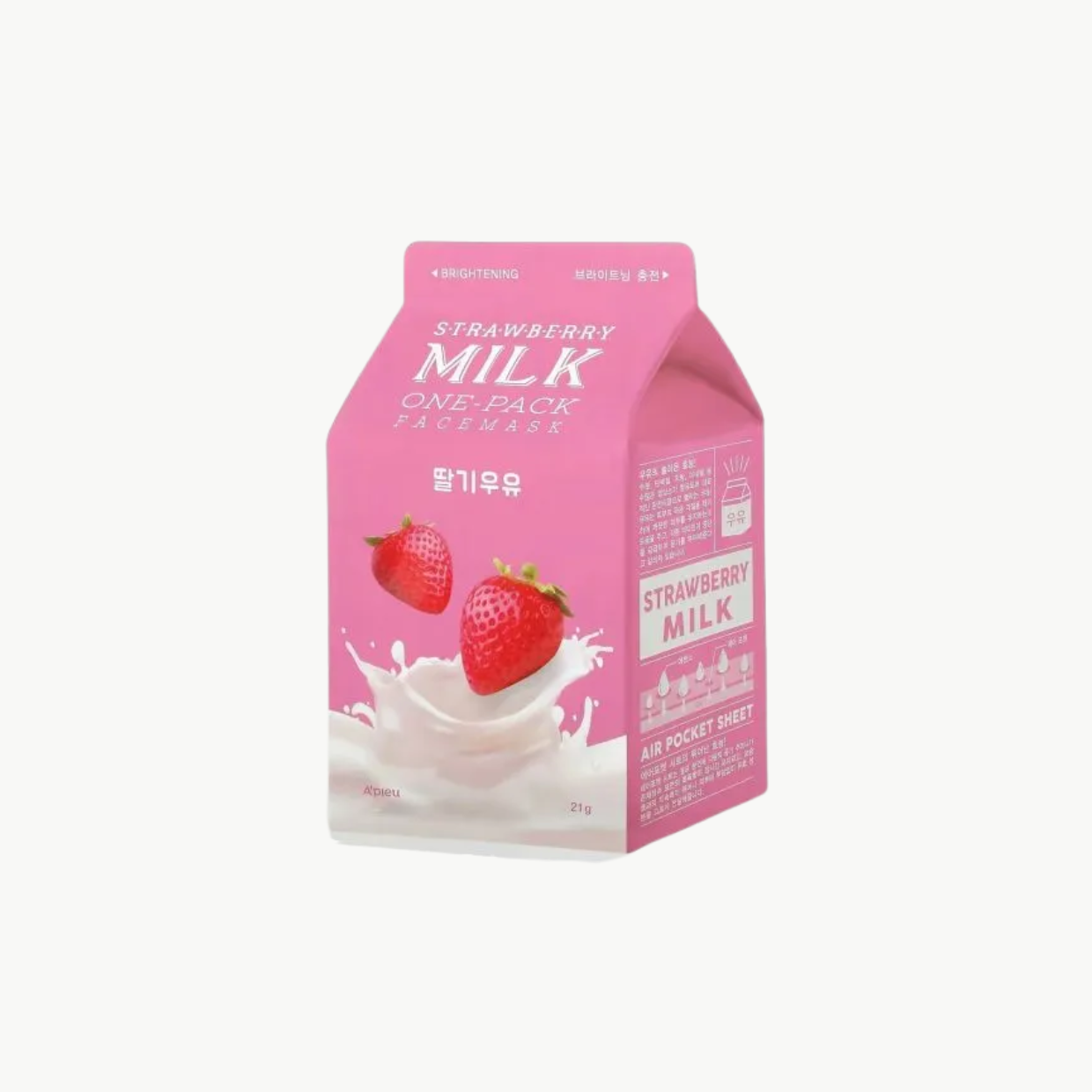 A'Pieu Strawberry Milk One Pack Sheets για Λάμψη 21gr