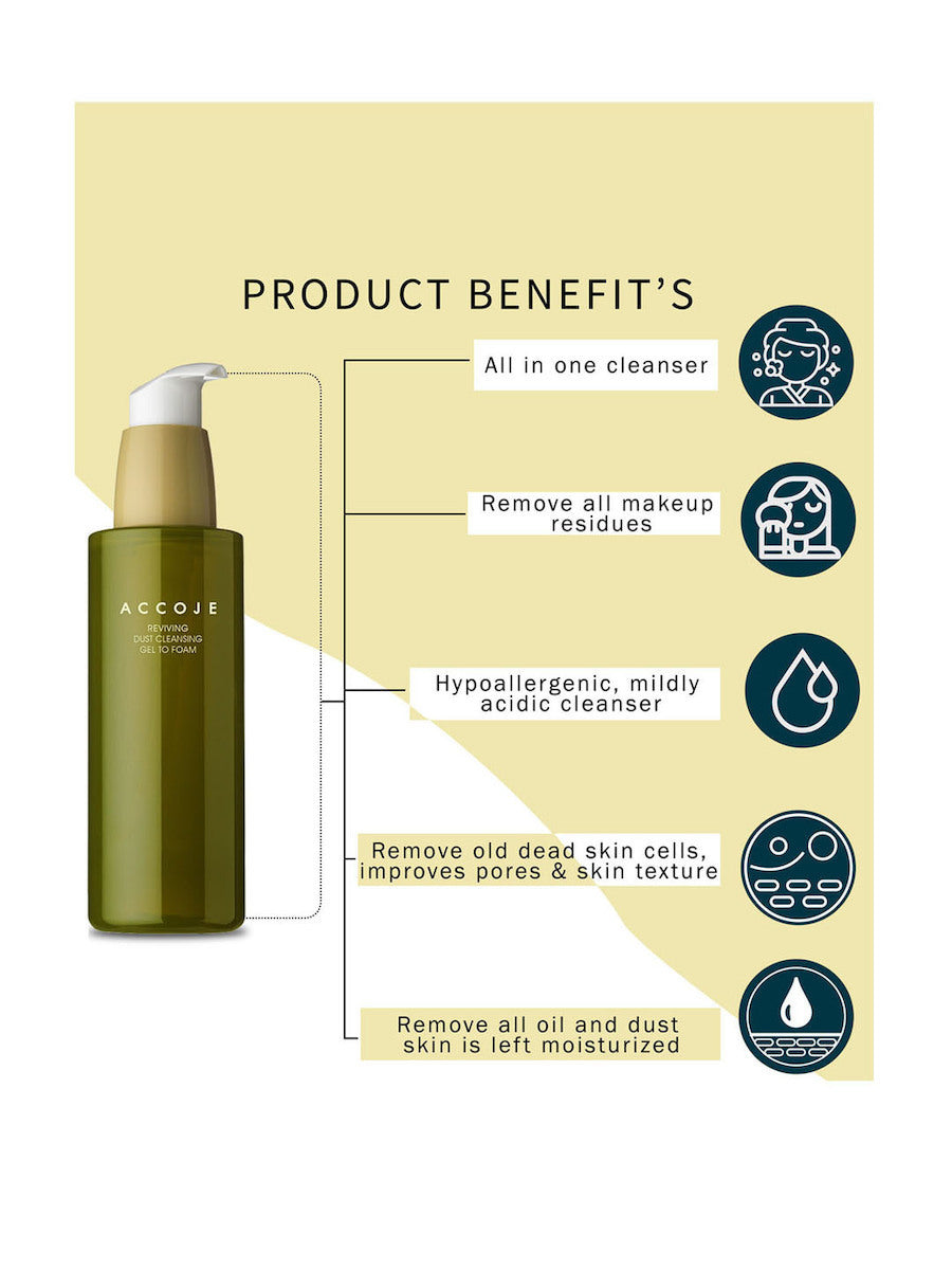 Accoje Reviving Dust Gel Καθαρισμού Προσώπου 180ml