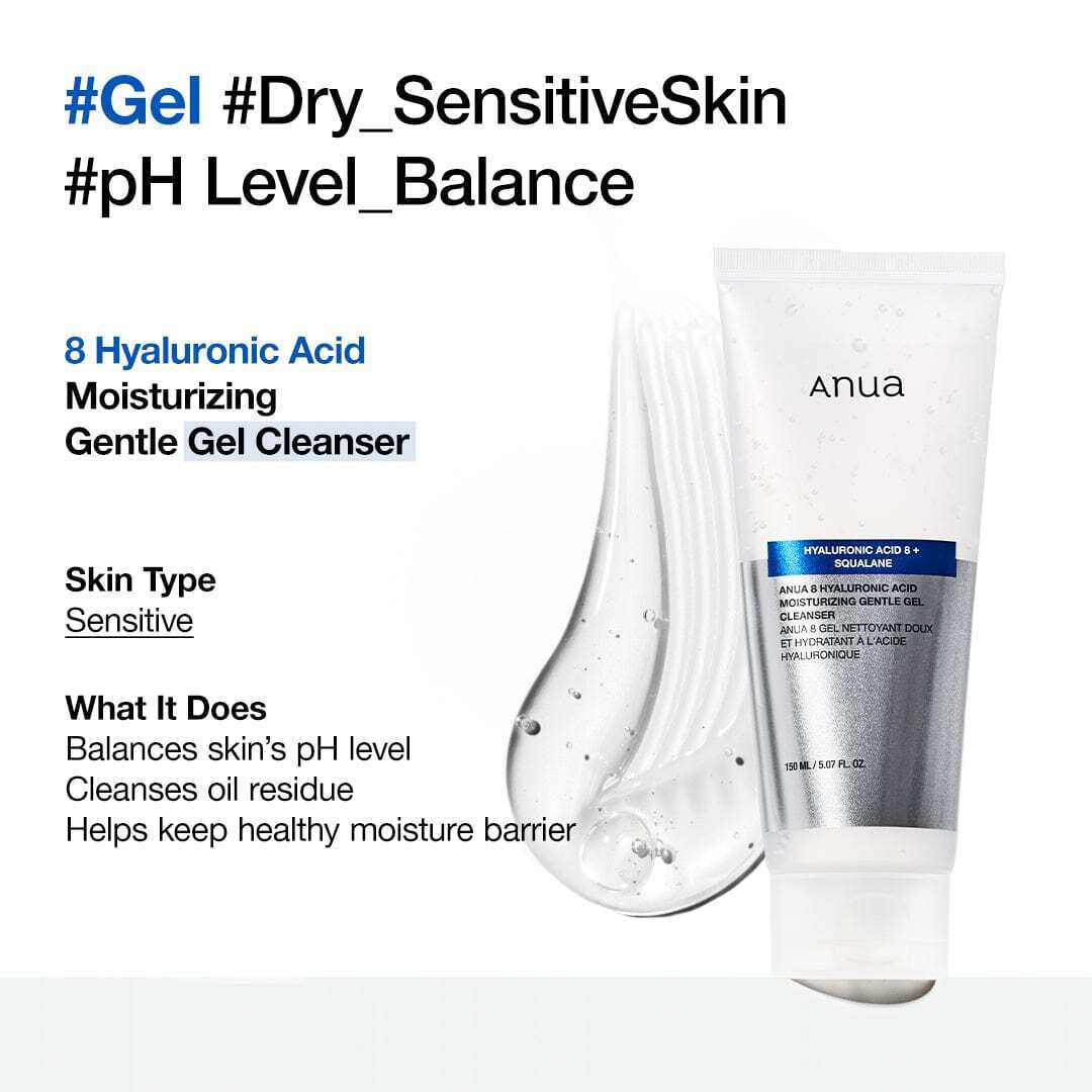 Anua 8 Hyaluronic Acid Moisturizing Gentle Gel Καθαρισμού Προσώπου 150ml