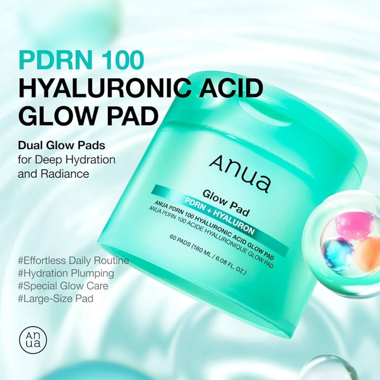 Anua PDRN 100 Hyaluronic Acid Glow Pad για Λάμψη / Ενυδάτωση / Λείανση 60τμχ