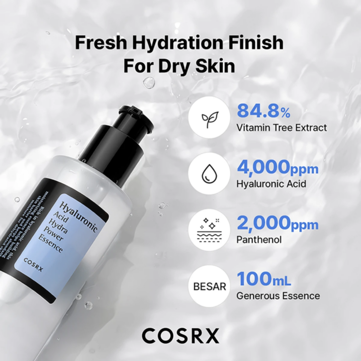 COSRX Hyaluronic Acid Hydra Power Essence - Ενυδάτωση σε βάθος & dewy επιδερμίδα 100ml