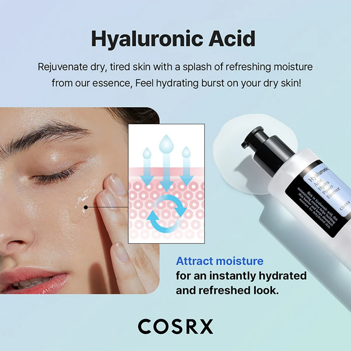 COSRX Hyaluronic Acid Hydra Power Essence - Ενυδάτωση σε βάθος & dewy επιδερμίδα 100ml