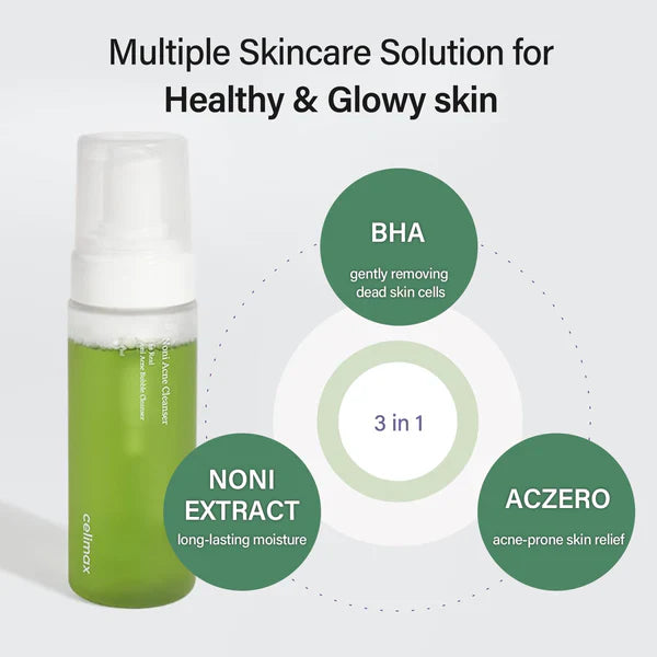 Celimax The Real Noni Acne Αφρός Αφαίρεσης Μακιγιάζ Προσώπου για Ακνεϊκές Επιδερμίδες 155ml