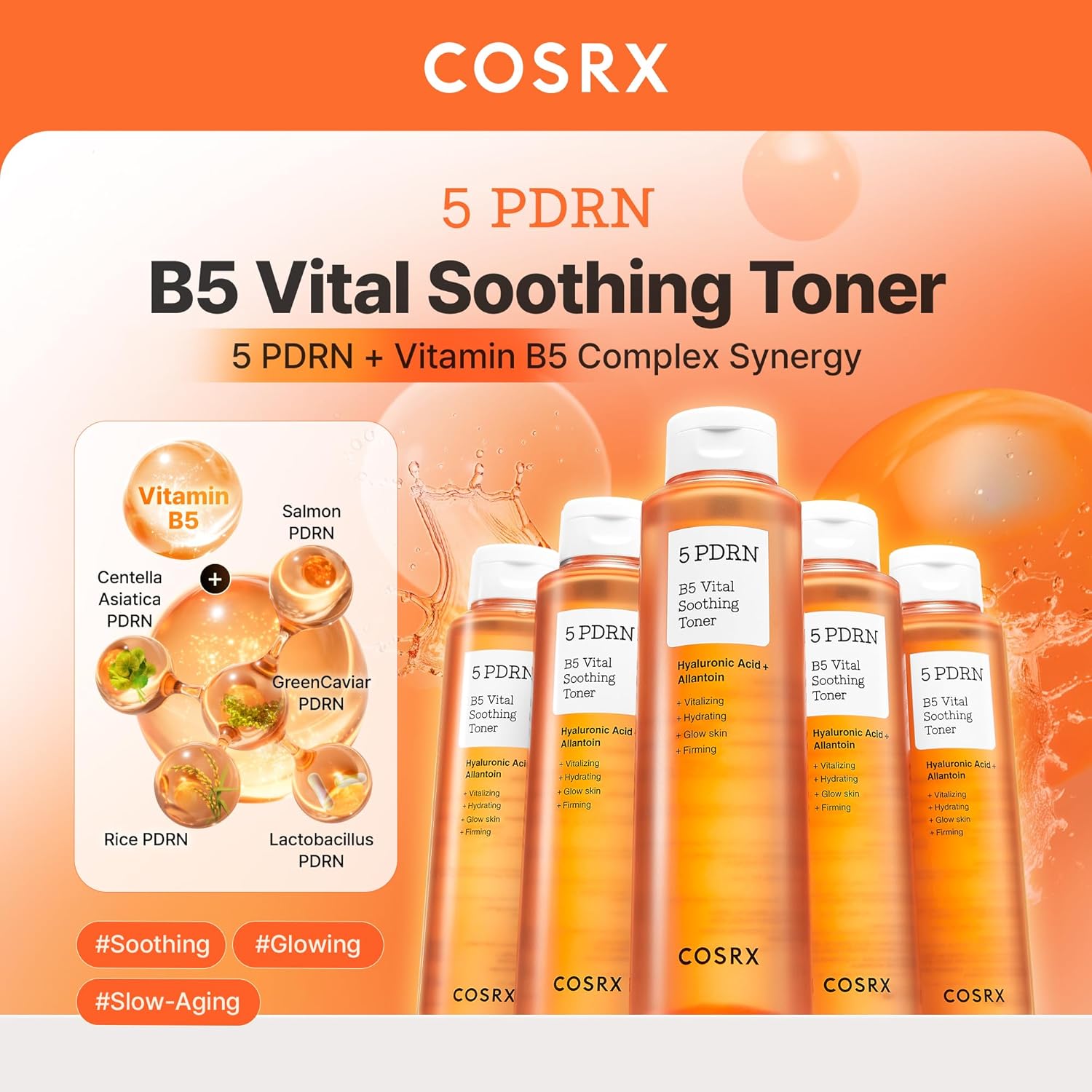 Cosrx 5 PDRN B5 Vital Soothing Toner - Αναζωογονητικό Toner για Λάμψη, Σύσφιξη & Καταπράυνση