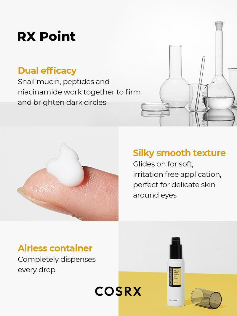 Cosrx Advanced Snail Peptide Κρέμα Ματιών για Λάμψη & Αντιγήρανση 25ml