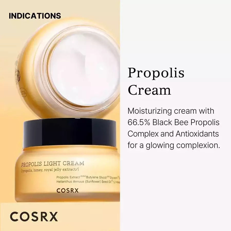 Cosrx Full Fit Propolis Light Κρέμα Προσώπου για Ενυδάτωση, Αντιγήρανση & Λάμψη 65ml