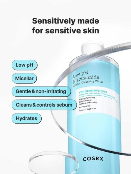Cosrx Low pH Niacinamide Micellar Cleansing water – Νερό καθαρισμού με χαμηλό pH  400ml