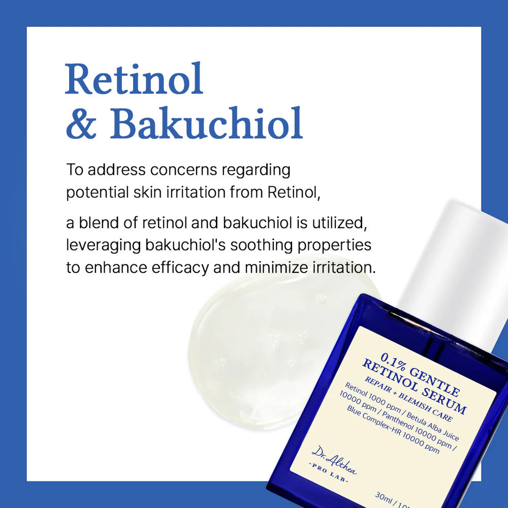 Dr. Althea 0.1% Gentle Retinol Serum Προσώπου με Bakuchiol & Ρετινόλη 30ml