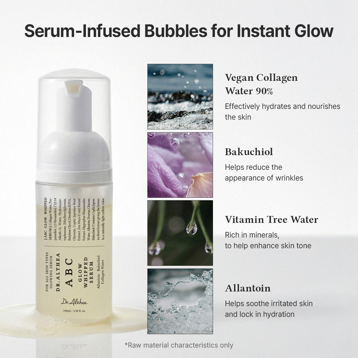 Dr. Althea ABC Glow Whipped Ενυδατικό Serum Προσώπου με Bakuchiol & Κολλαγόνο για Λάμψη 100ml