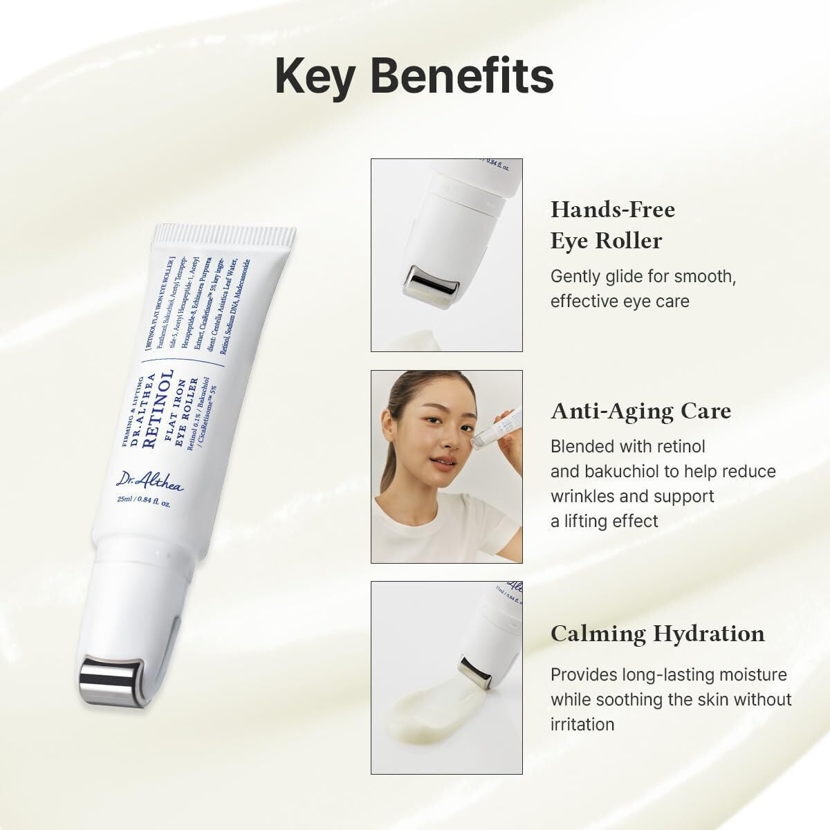 Dr. Althea Retinol Flat Iron Eye Roller Serum Ματιών με Bakuchiol & Ρετινόλη 25ml