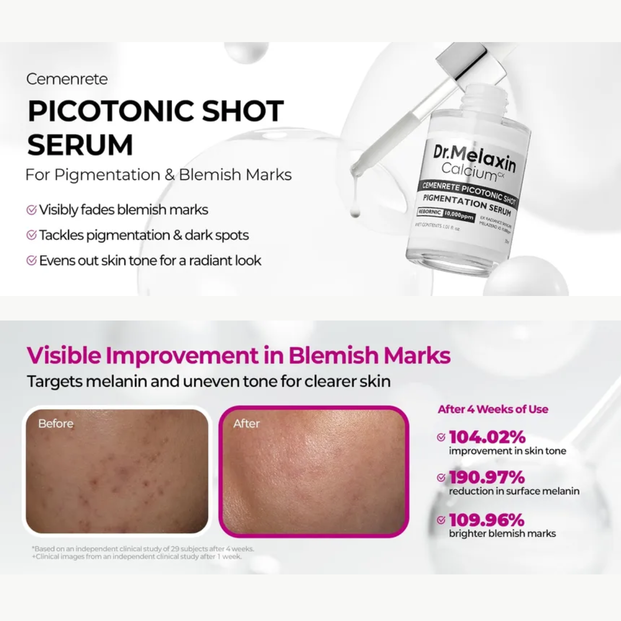 Dr. Melaxin Cemenrete Καταπραϋντικό & Ενυδατικό Serum Προσώπου για Πανάδες & Λεύκανση 30ml