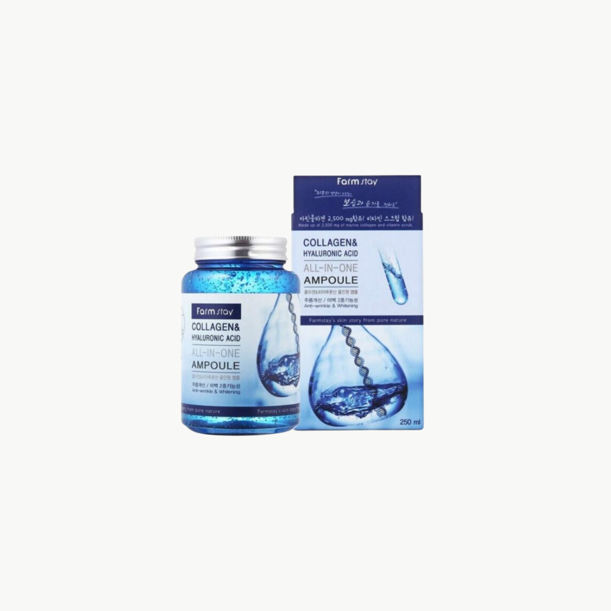 Farm Stay Collagen & Hyaluronic Acid Αντιγηραντικό Serum Προσώπου με Νιασιναμίδη & Βιταμίνη E 250ml
