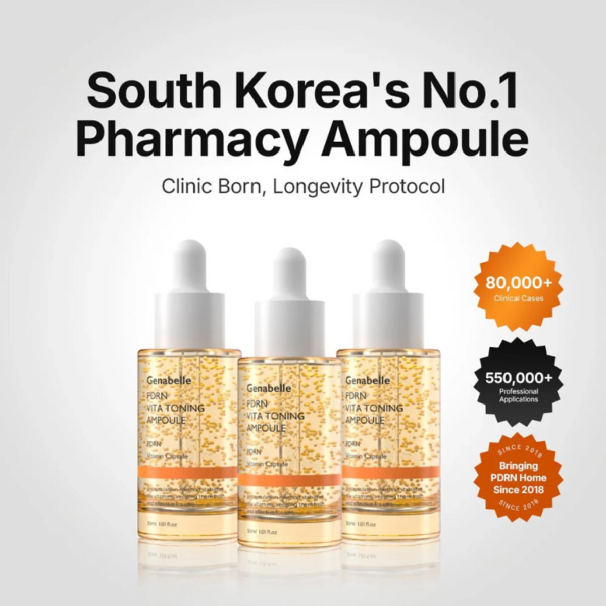 Genabelle VITA Toning Ampoule - Αμπούλα Tόνωσης Προσώπου με Υαλουρονικό Οξύ 70ml