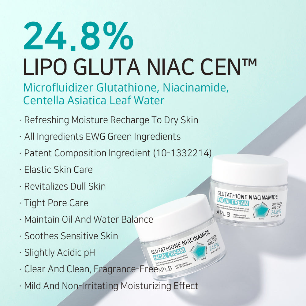 Glutathione Niacinamide Facial Cream - Κρέμα Προσώπου για Λάμψη & Ομοιόμορφο Τόνο