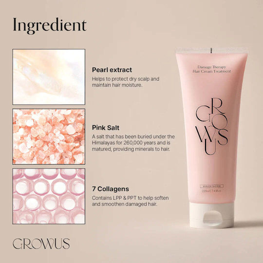 Growus Μάσκα Μαλλιών για Επανόρθωση 220gr