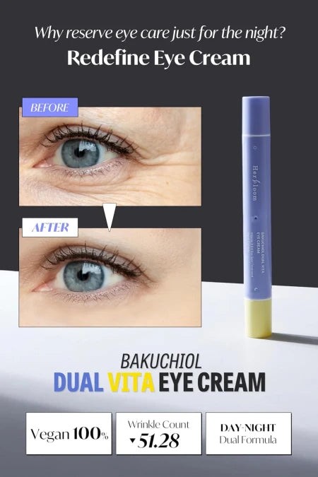 Herbloom Bakuchiol Dual Vita Eye Cream – Διπλή κρέμα ματιών για Πρωί και Βράδυ 16ml