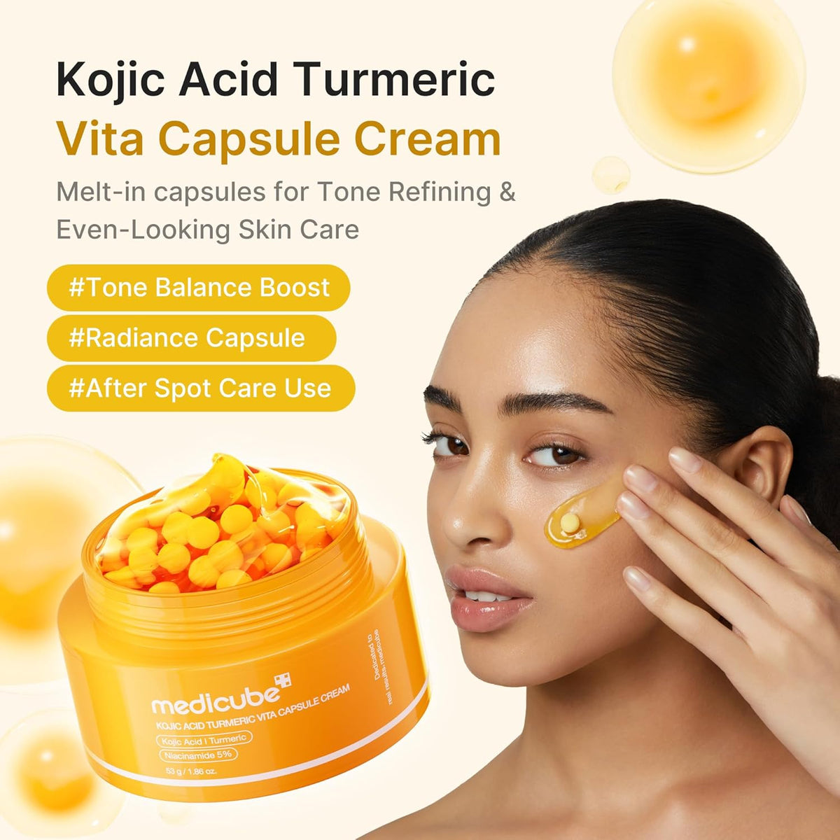 Kojic Acid Turmeric Vita Capsule Cream – Κρέμα Προσώπου με Kojic Acid, Κουρκουμά & Βιταμίνη C για Δυσχρωμίες και Λάμψη 53gr