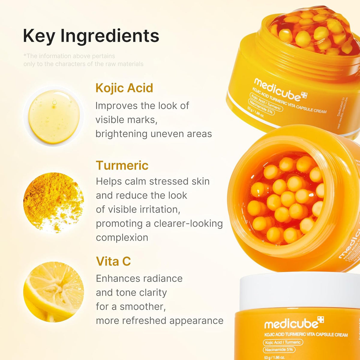 Kojic Acid Turmeric Vita Capsule Cream – Κρέμα Προσώπου με Kojic Acid, Κουρκουμά & Βιταμίνη C για Δυσχρωμίες και Λάμψη 53gr