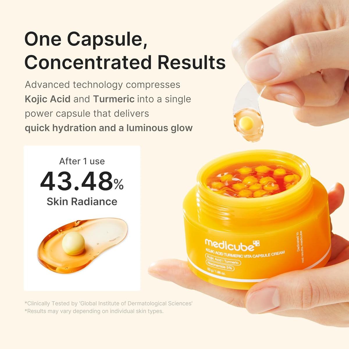 Kojic Acid Turmeric Vita Capsule Cream – Κρέμα Προσώπου με Kojic Acid, Κουρκουμά & Βιταμίνη C για Δυσχρωμίες και Λάμψη 53gr