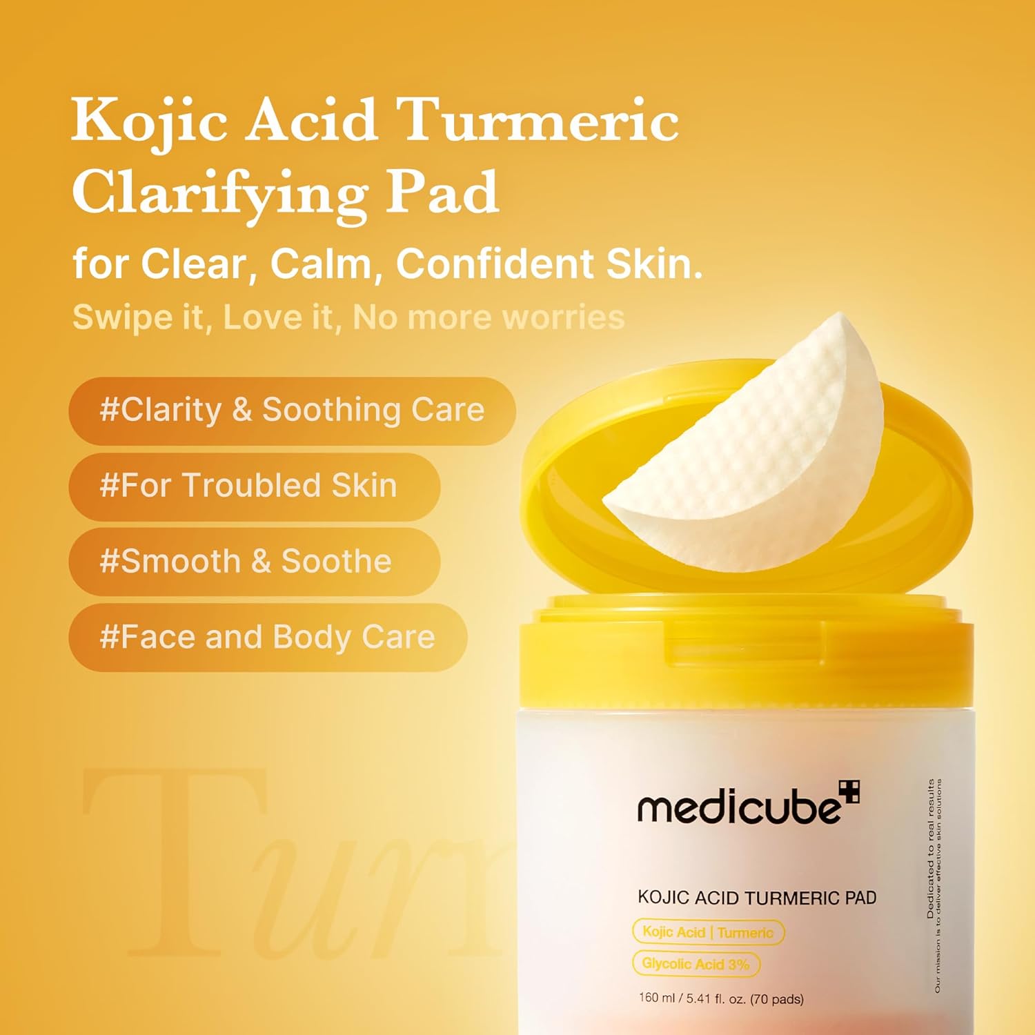 Medicube Kojic Acid Turmeric Pads Τόνωσης Προσώπου 70τμχ