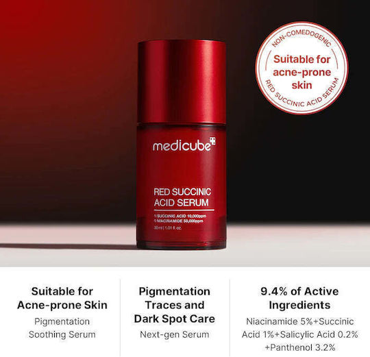 Medicube Red Succinic Acid Serum Προσώπου με Νιασιναμίδη για Ακμή 30ml