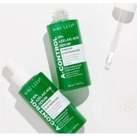 NINE LESS A-Control 10% Azelaic Acid Serum Προσώπου με Έκκριμα Σαλιγκαριού & Centella Asiatica για Λάμψη 30ml