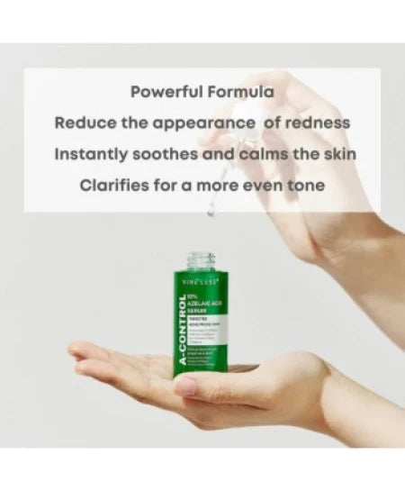 NINE LESS A-Control 10% Azelaic Acid Serum Προσώπου με Έκκριμα Σαλιγκαριού & Centella Asiatica για Λάμψη 30ml