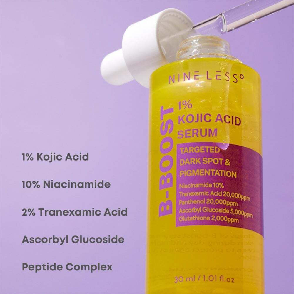 Nine Less B-Boost 1% Kojic Acid Serum Προσώπου για Λάμψη & Λεύκανση 30ml