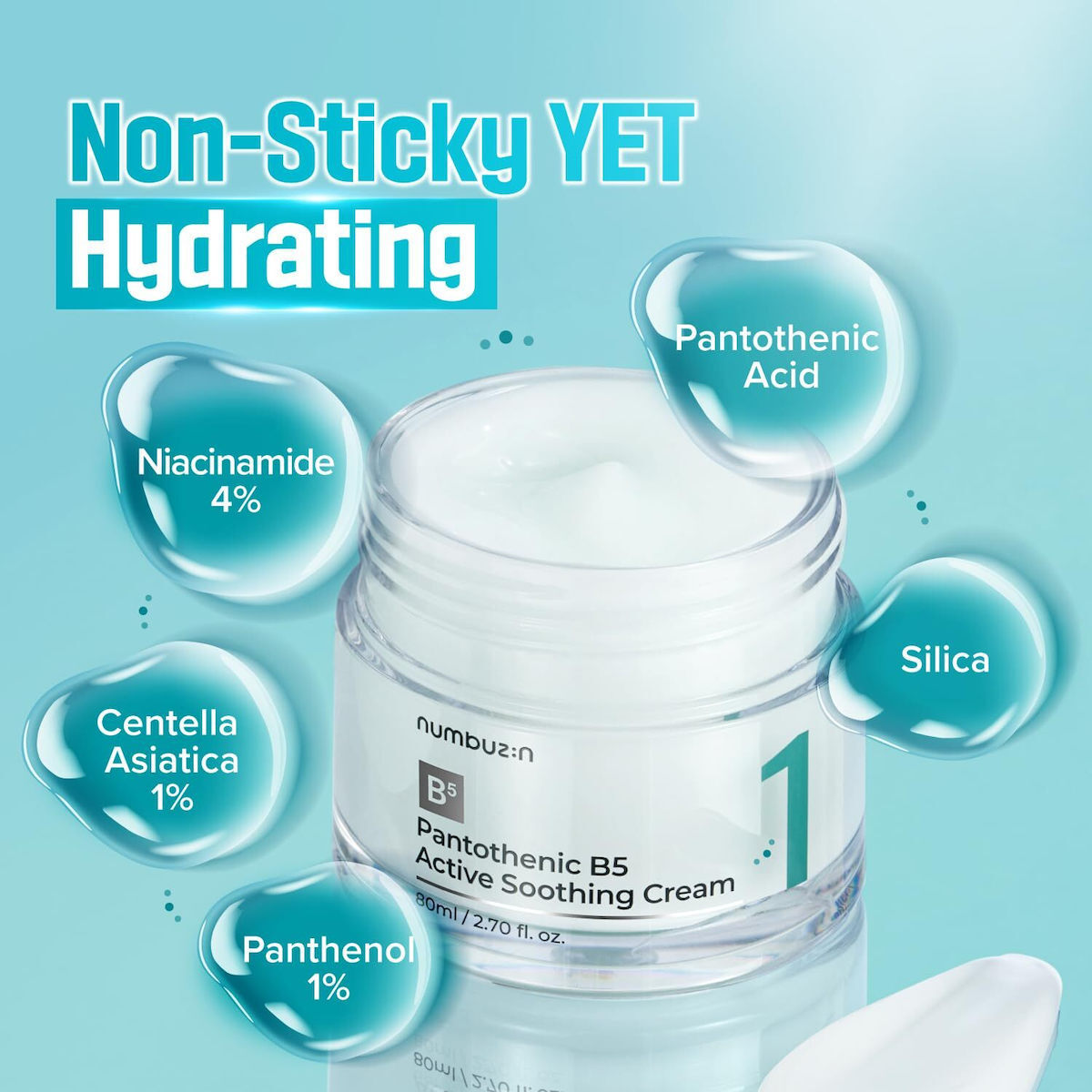Numbuzin No.1 Pantothenic B5 Active Soothing Κρέμα Προσώπου με Νιασιναμίδη & Πανθενόλη 80ml