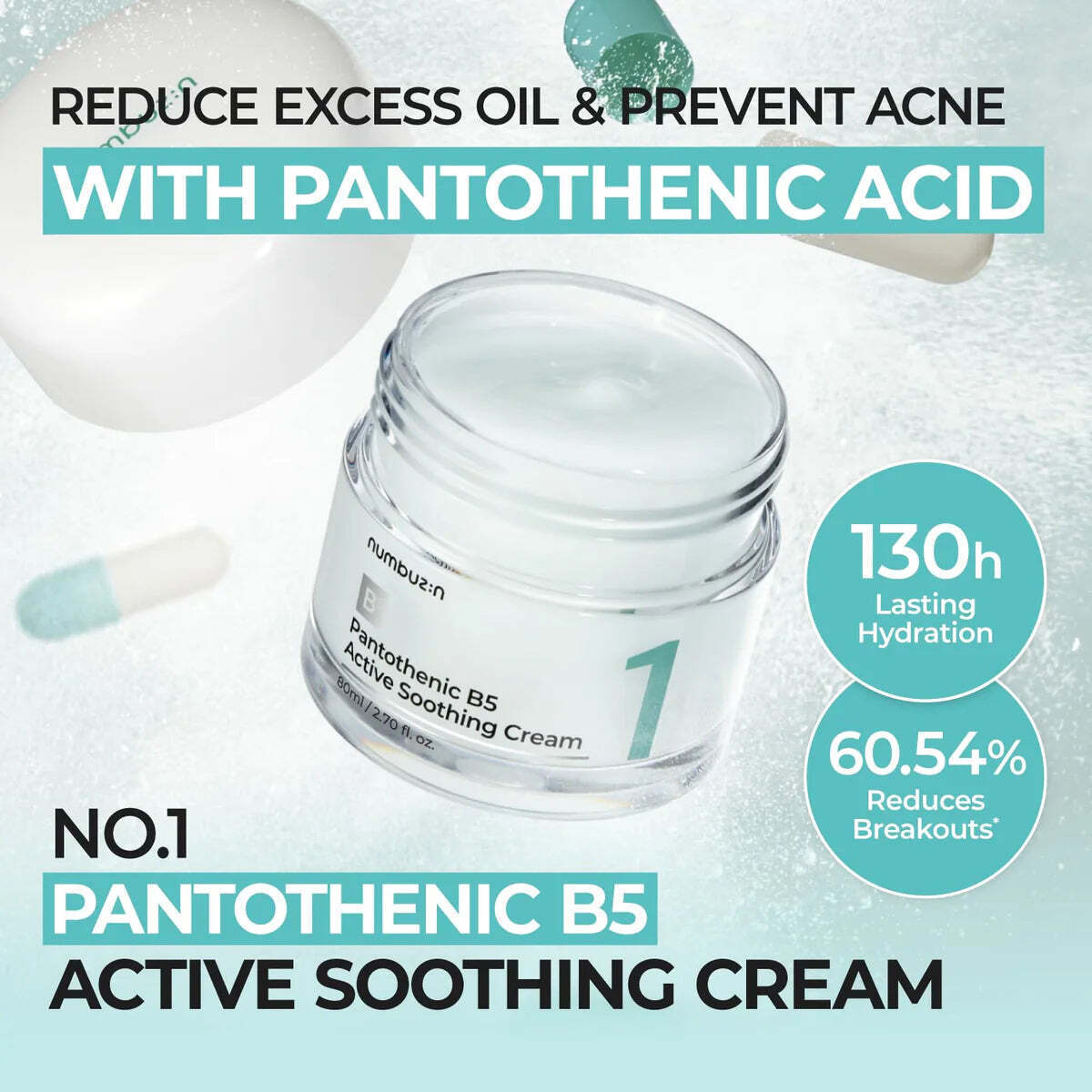Numbuzin No.1 Pantothenic B5 Active Soothing Κρέμα Προσώπου με Νιασιναμίδη & Πανθενόλη 80ml