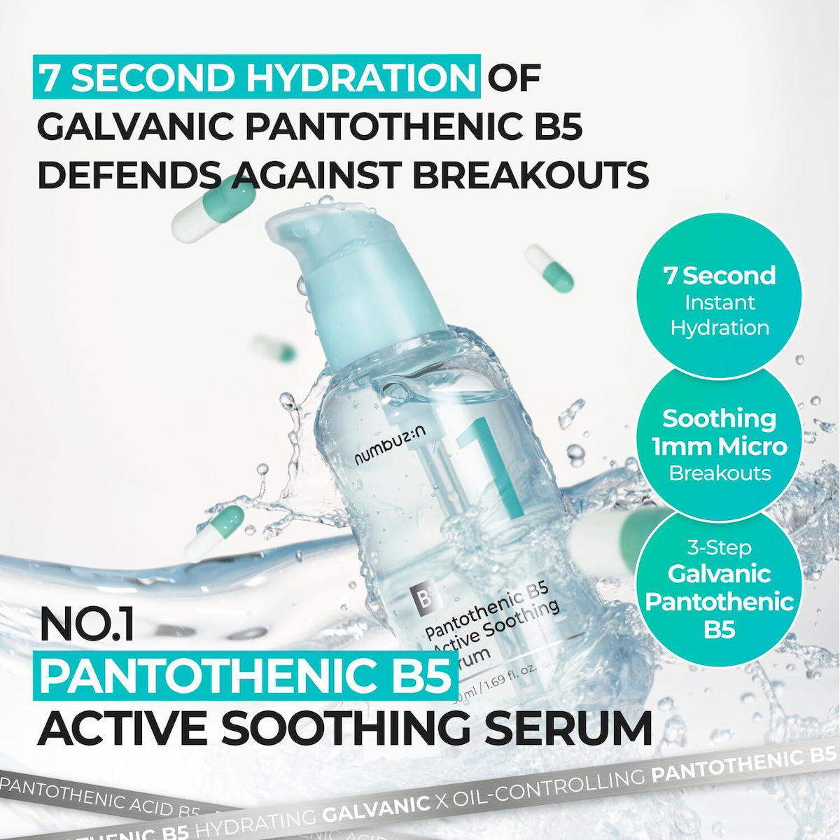 Numbuzin No.1 Pantothenic B5 Active Soothing Καταπραϋντικό & Ενυδατικό Essence Προσώπου 50ml