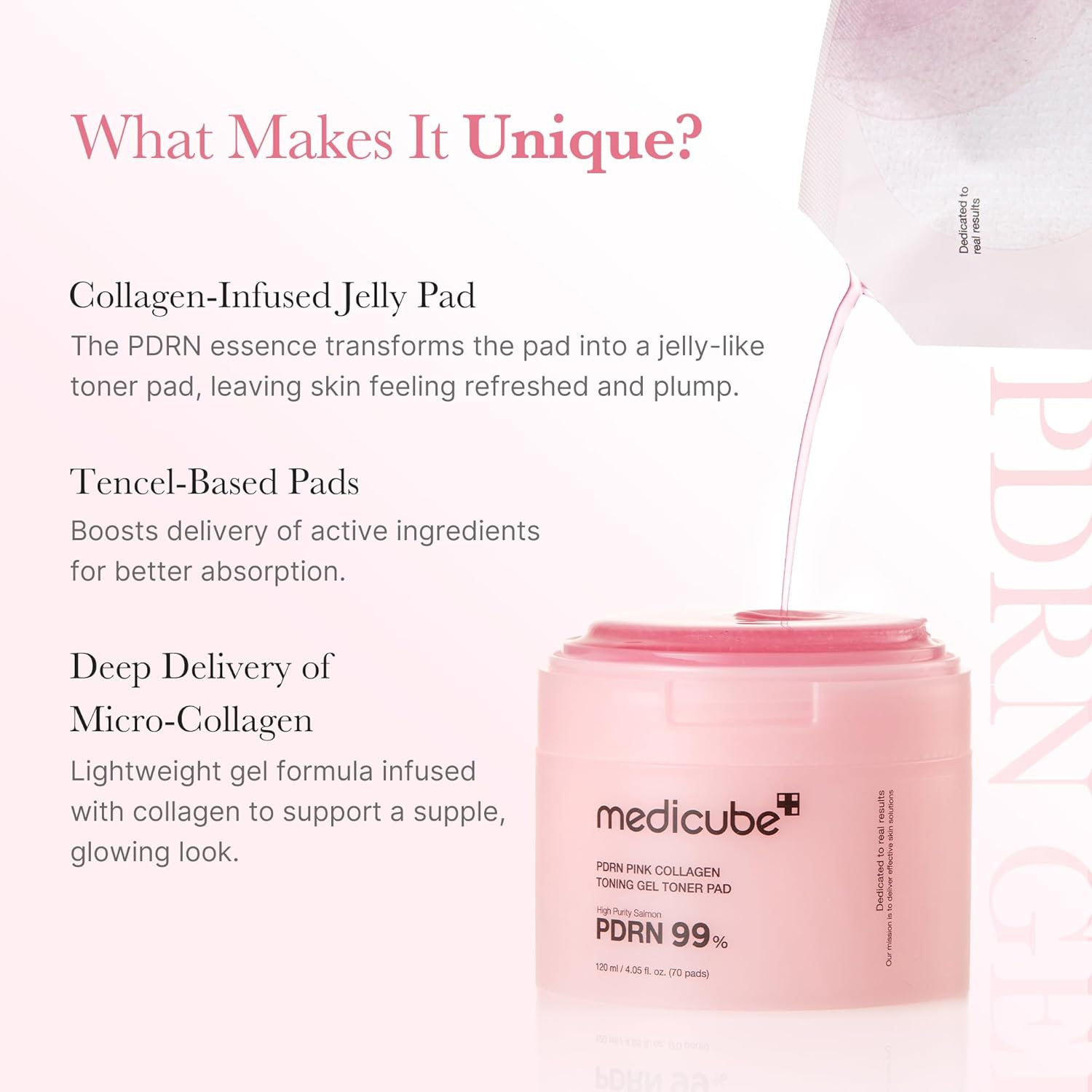 PDRN Pink Collagen Toning Gel Toner Pad - Επιθέματα εντατικής ενυδάτωση, σύσφιξης & λάμψης