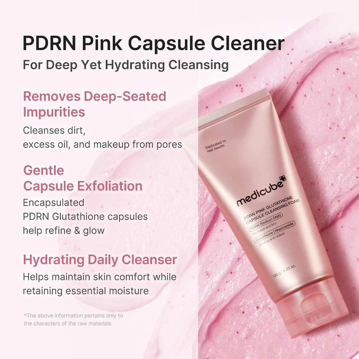 PDRN Pink Glutathione Capsule Cleansing Foam – Αφρός Καθαρισμού Λάμψης & Ενυδάτωσης με PDRN, Γλουταθειόνη & Κολλαγόνο 120gr
