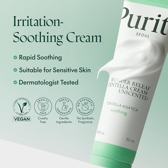Wonder Releaf Centella Cream Unscented - Καταπραϋντική κρέμα προσώπου 50ml