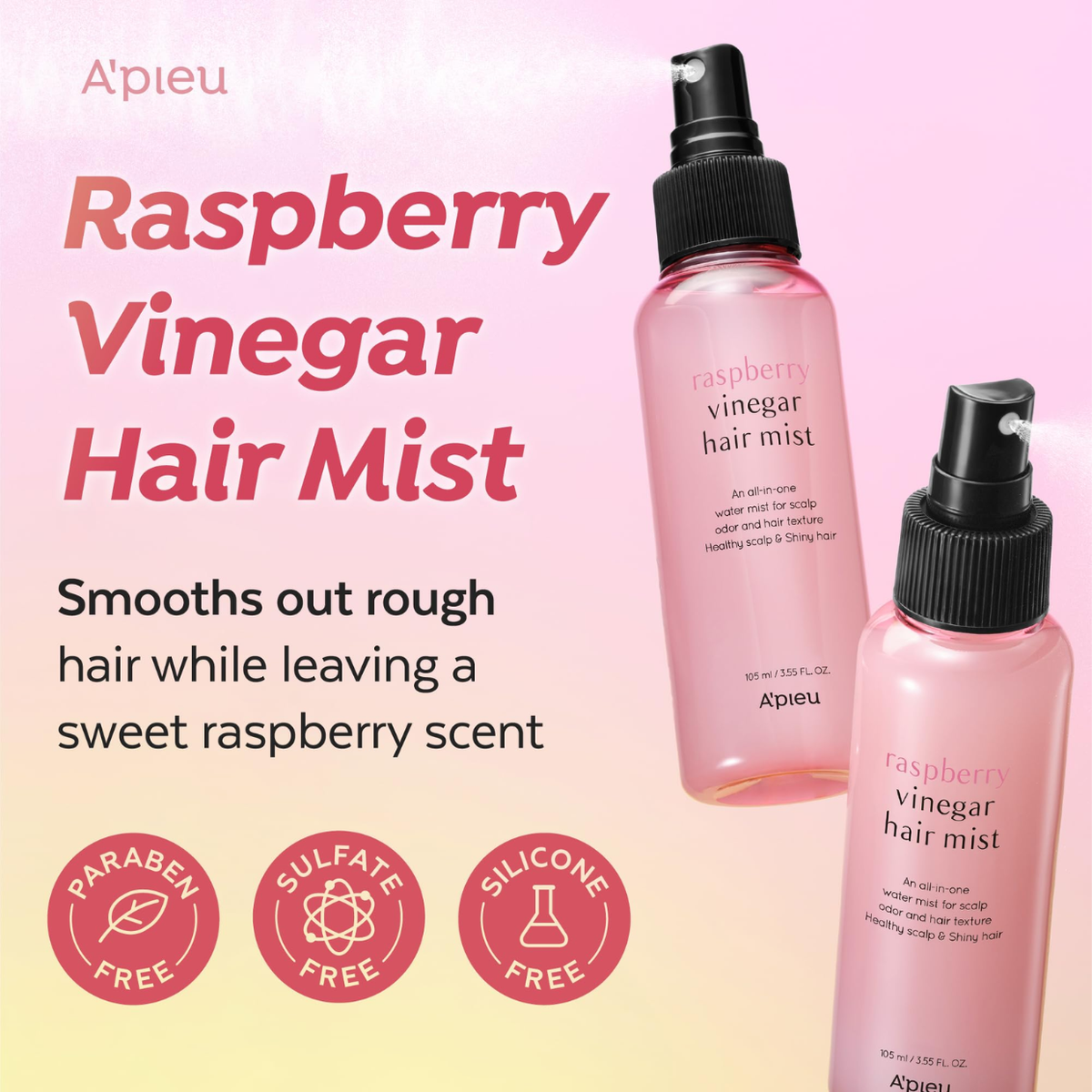 Apieu Raspberry Vinegar Mist Μαλλιών 105ml