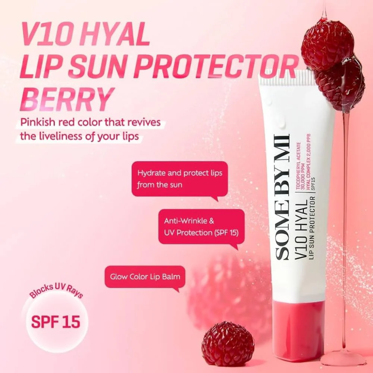 SOMEBYMI V10 HYAL Lip Sunprotection SPF15 Berry 7ml
