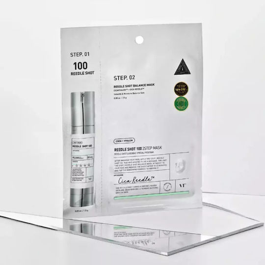 Vt Cosmetics Reedle Shot 100 2step Mask Firming Face Mask In A Sheet 1.5g+25g