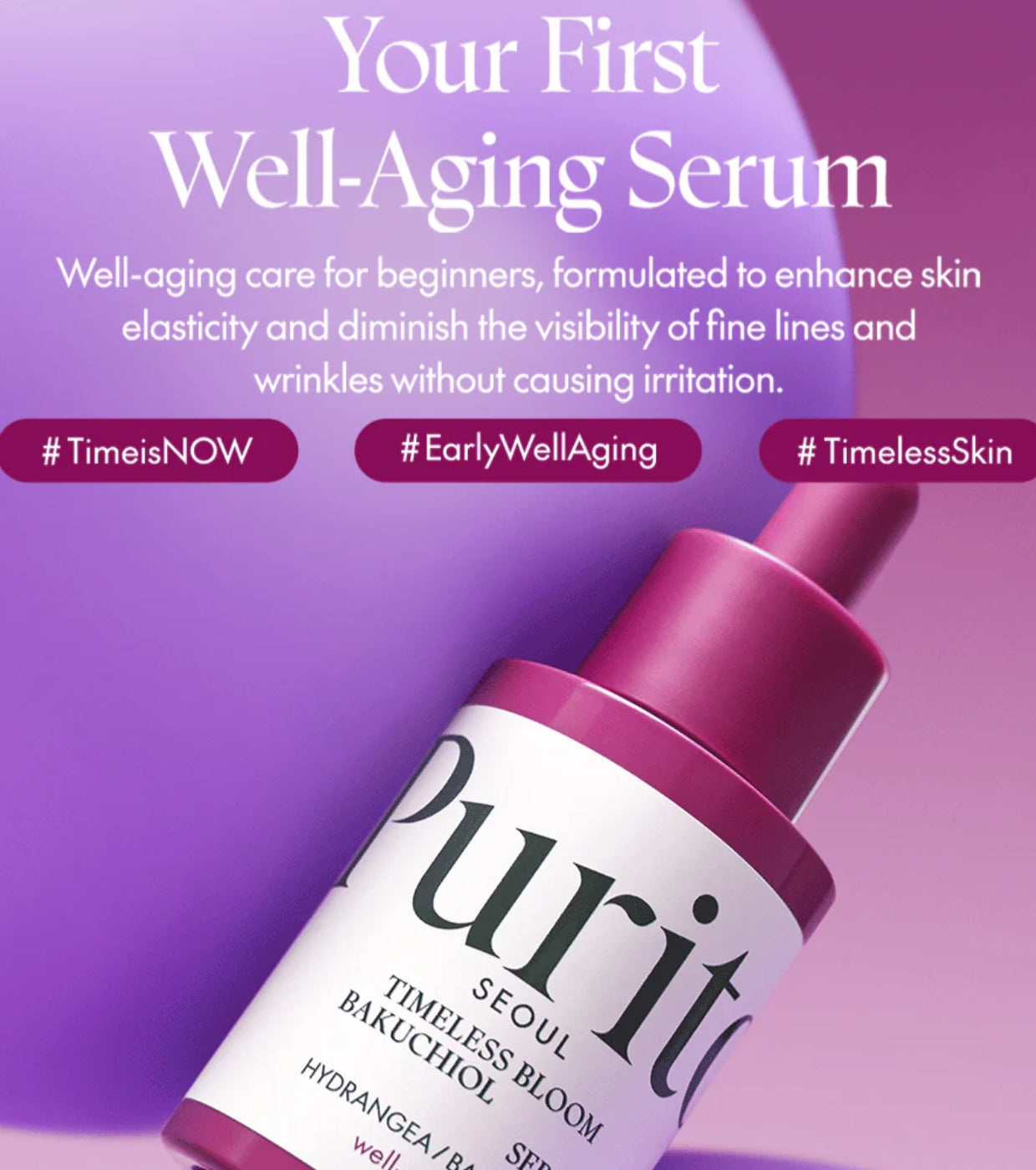Purito Bakuchiol Timeless Bloom Αντιγηραντικό Serum Προσώπου με Bakuchiol & Πεπτίδια 30ml