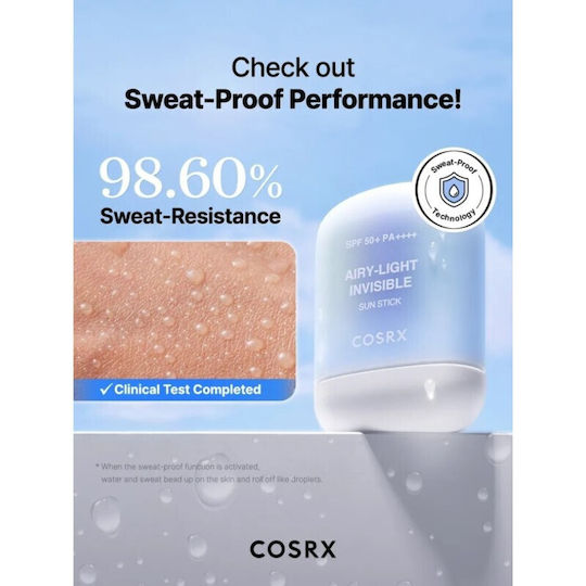 Cosrx Light Invisible Αντηλιακό Stick Προσώπου SPF50+ 19gr